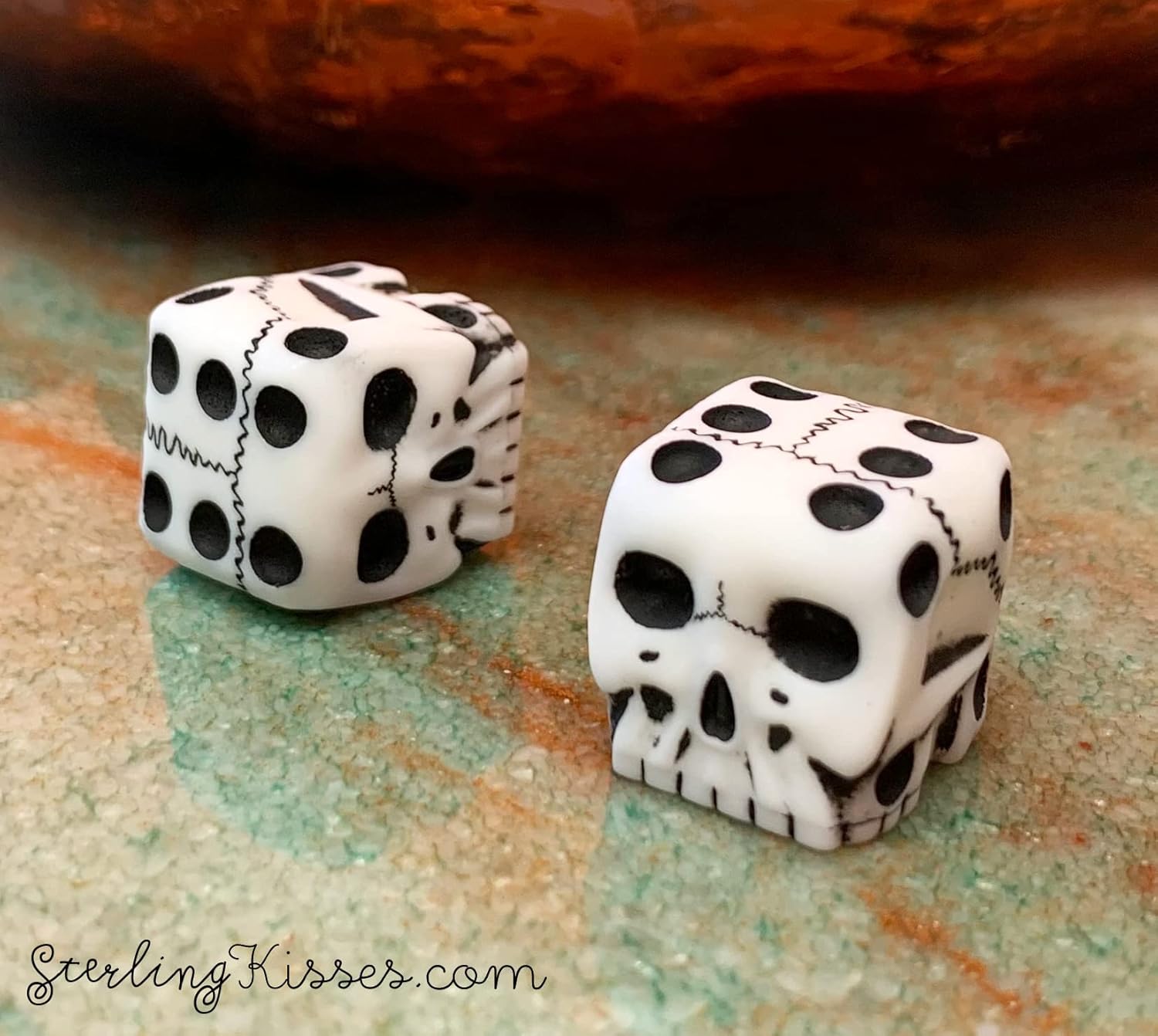 Skull Dice - Pair of Skull Shaped 6 Sided Dice