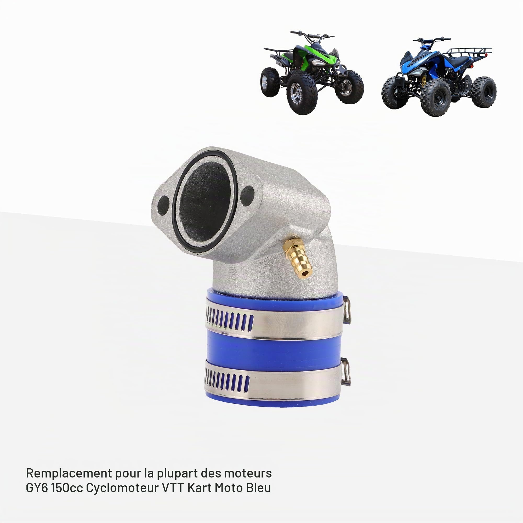 GOOFIT Collecteur D'admission De Carburateur De Moto Bleu Tuyau D'admission Remplacement pour GY6 150
