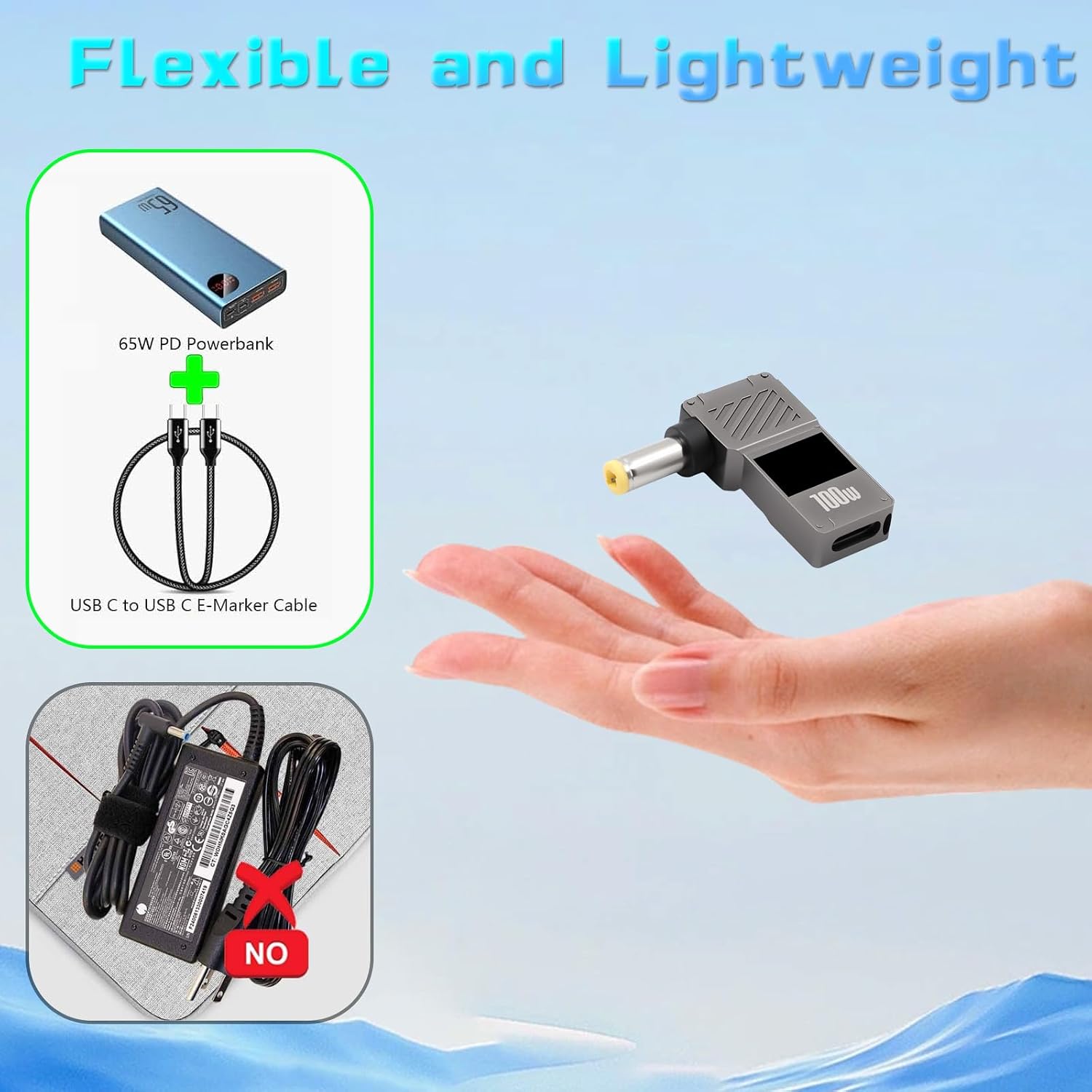 Danfetsoy USB C to DC 5.5 x 2.5mm 12V Converter with Digital Display, 100W 5A 90 Degree DC 5525 to USB C Male to Female Adapter Compatible for Tablet,PC,Camera, Speaker, Routers, 1pcs