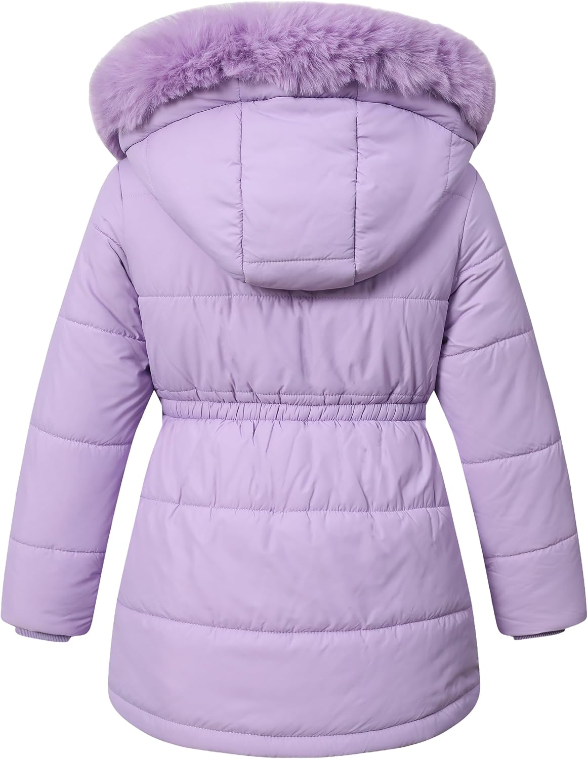 Girls Winter Jacket Long Puffer Coat with Removable Hood，Kid's Warm Insulated Parka for Cold Weather, Full Zip - Image 3