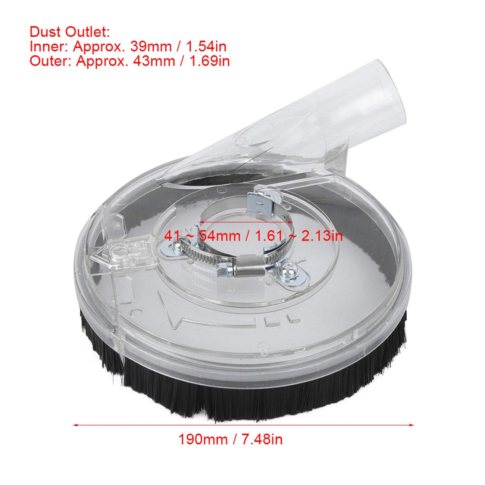Fafeicy Grinding Cover Transparent Vacuum Dust Shroud Dry Grinding Dust Cover Grinder Accessories Polishing Protector