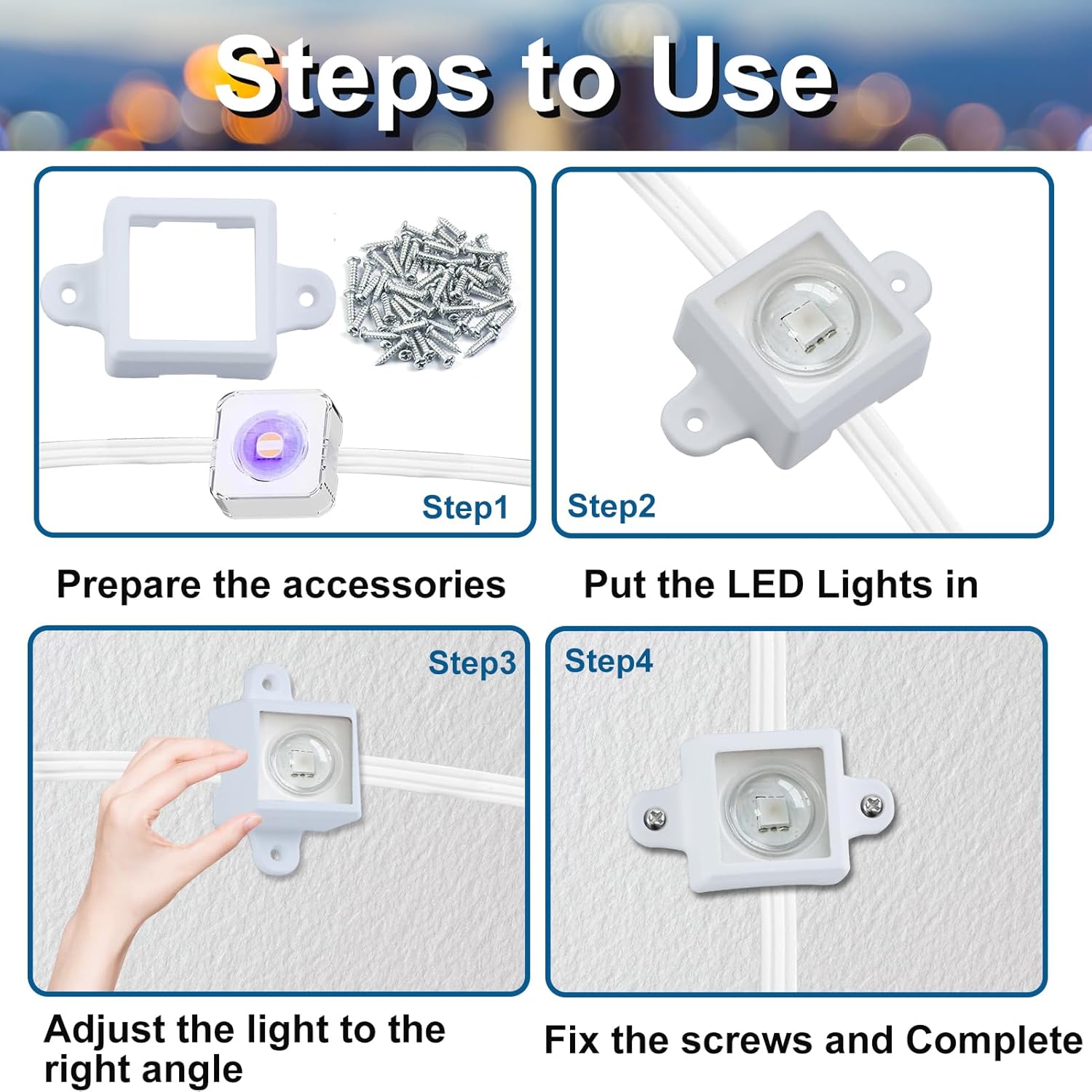 72 Set Mount for Govee Outdoor Lights H705 LED Light Mounting Bracket Clip with 144 Screws Waterproof Mounting Clips Compatible with Govee (Model H705),Fit for 100Ft Light,White - Image 4