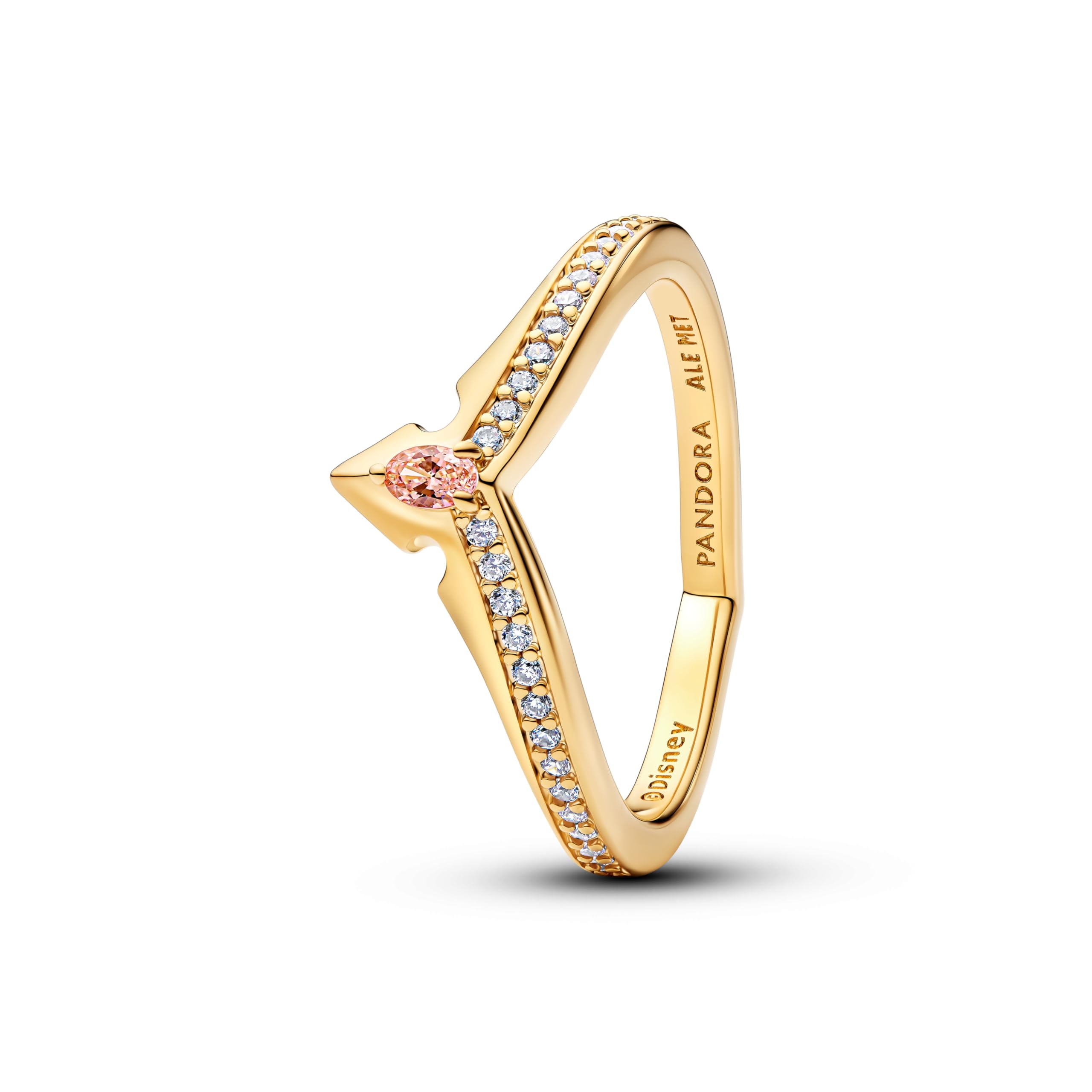 Pandora Anello da Donna Disney Principessa Aurora Tiara Oro 164334C01, 56/​17,​8, Argento Sterling, Zirconia cubica