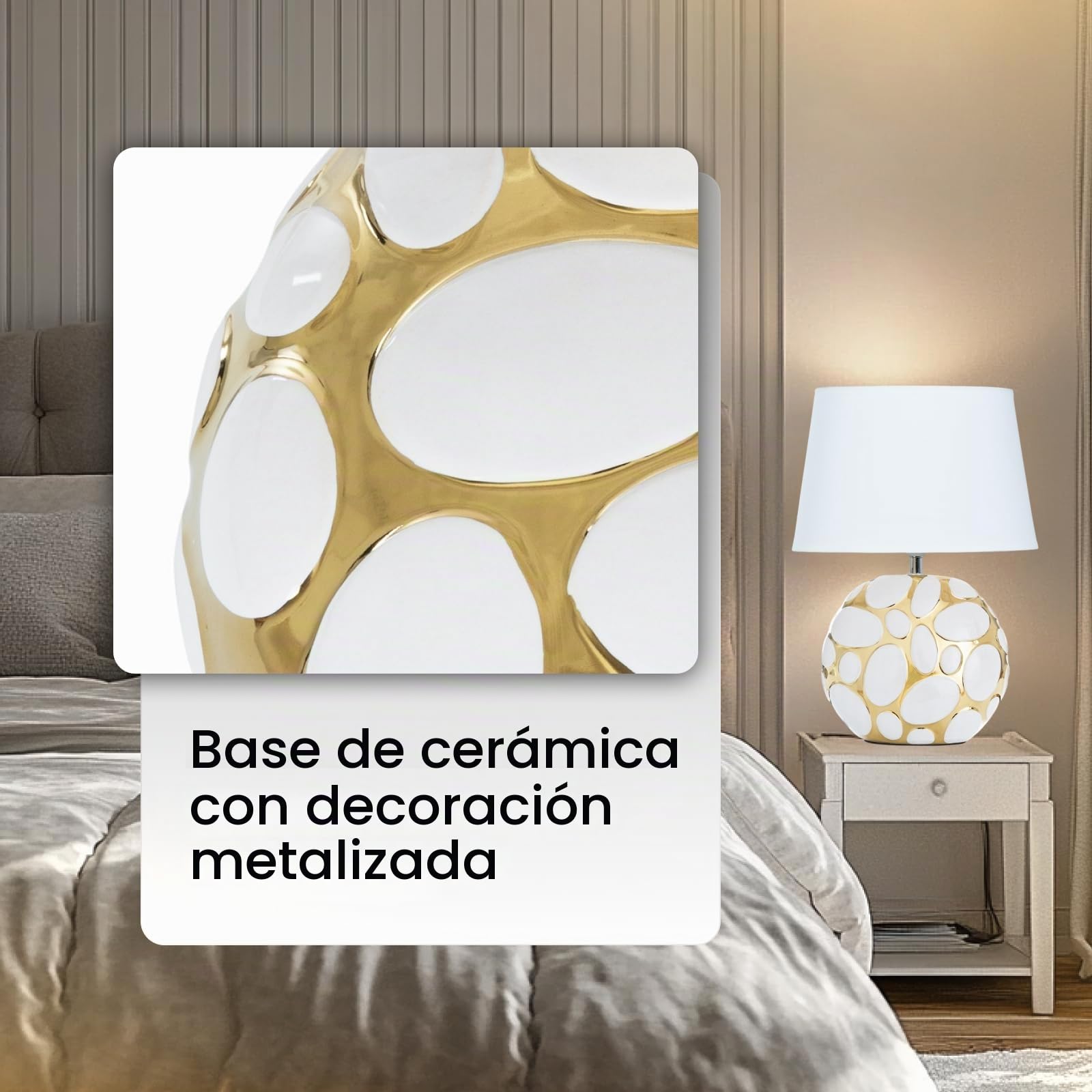 Arte Lamp Poppy Lámpara de mesa LED moderna con pantalla y cable – Iluminación de escritorio elegante para salón y dormitorio, regulable y de bajo consumo
