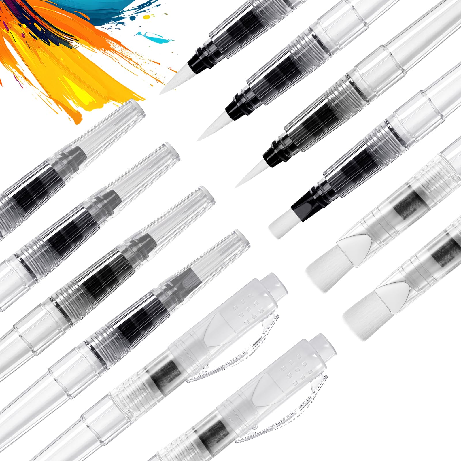 30PCS Water Color Brush Pen Set for Watercolor, Gouache, Acrylics, 6 Sized