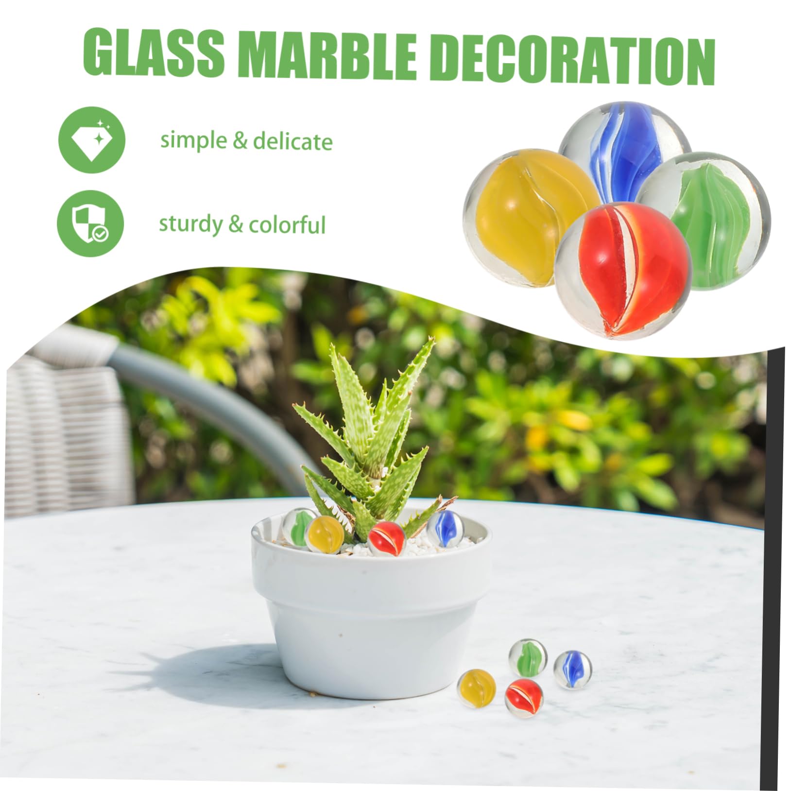 VANZACK 200 Bunte Glasmurmeln für Schmetterlingsfutterstationen aus Glas Dekorative Steine für Garten und Outdoor Farbenfrohe Glasdeko für Vasen und Aquarien