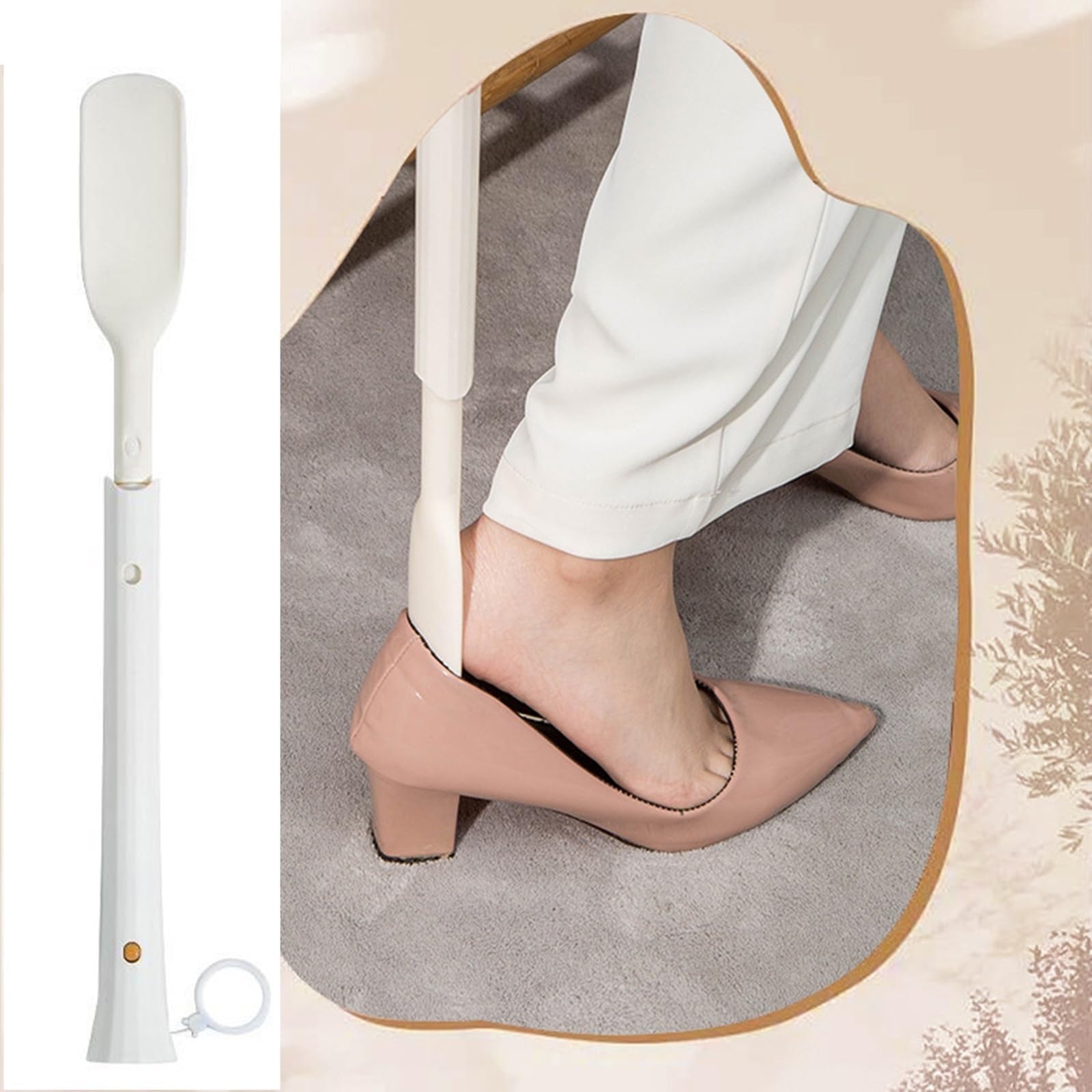 Calzador de plástico, calzador de mango largo, calzador telescópico de longitud ngitud ajustable, calzador con cuchara, útil y perezoso para levantar zapatos, calzador para hombres y mujeres