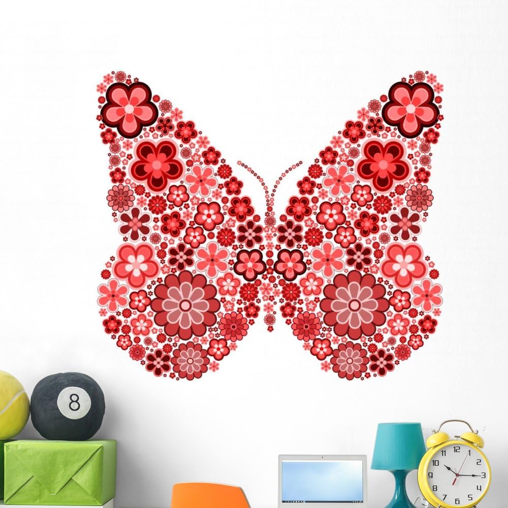 Wallmonkeys Butterfly Made from Many Wall Decal Peel and Stick Floral Graphic (48 in W x 36 in H) WM294931