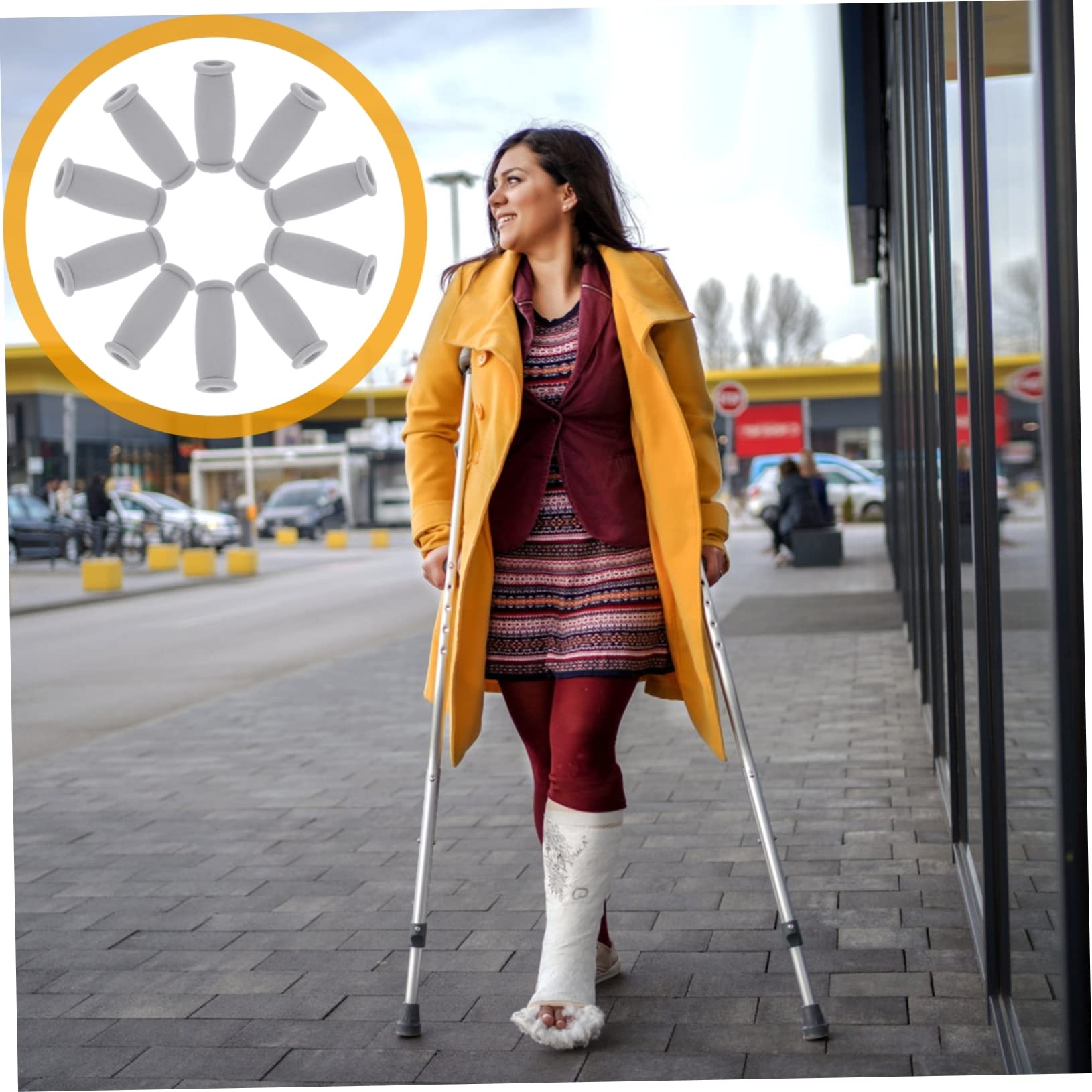 Empuñadura de Muletas Tpr Antideslizante, 10 Piezas, Cómoda