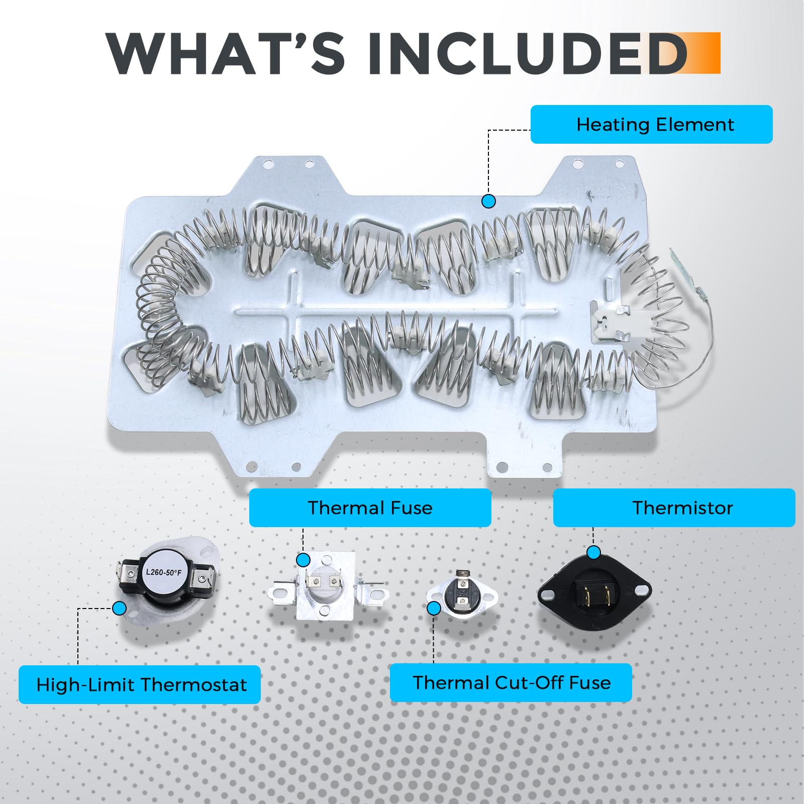 DVE41A3000W/A3 DVE45T3200W/A3 DVE45T3400P/A3 Kit de elementos calefactores para secadora
