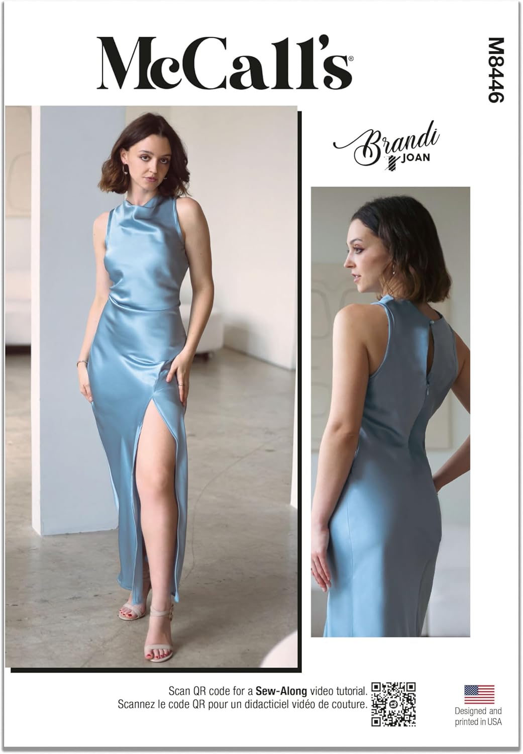 McCall's M8446R5 Misses' Special Occasion Dress Sewing Pattern Packet by Brandi Joan, Design Code M8446, Sizes 14-16-18-20-22