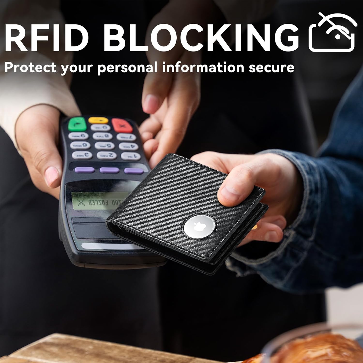 furid Airtag Wallet Men Slim: Men's Air Tag Wallets with Airtag Holder - Minimalist RFID Front Pocket Card Holder Gift for Man Husband at Anniversay Brithday - Image 4