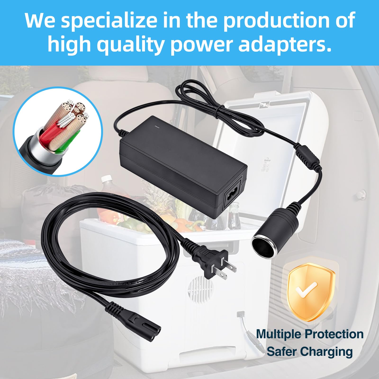 Amazon.com: 12V 5A Power Adapter Converter for Coleman Electric Cooler  5232D640T Thermoelectric Cooler 120 Volts to 12V DC Car Auto Boat RV Cigarette  Lighter Plug Socket Power Supply Cord PS : Sports