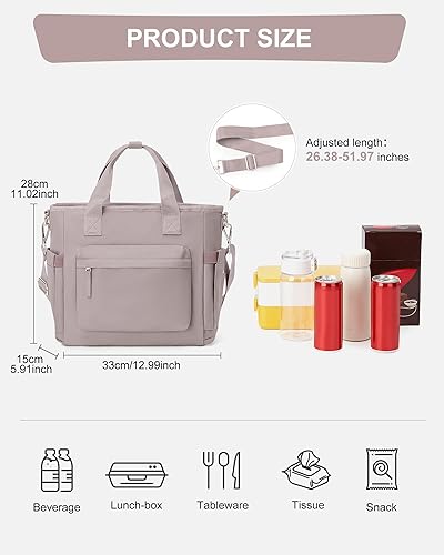 Miniatura 2 de UPPACK Bolsa de almuerzo aislada para mujer, bolsa de almuerzo grande con correa para el hombro, lonchera para adultos, bolsas de almuerzo frescas