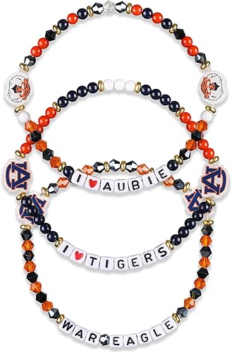 Miniatura 91 de FOCO NCAA unisex-adulto Paquete de 3 Pulseras de la Amistad con Cuentas con Logotipo de Equipo Universitario de la NCAA Oficialmente Licenciadas