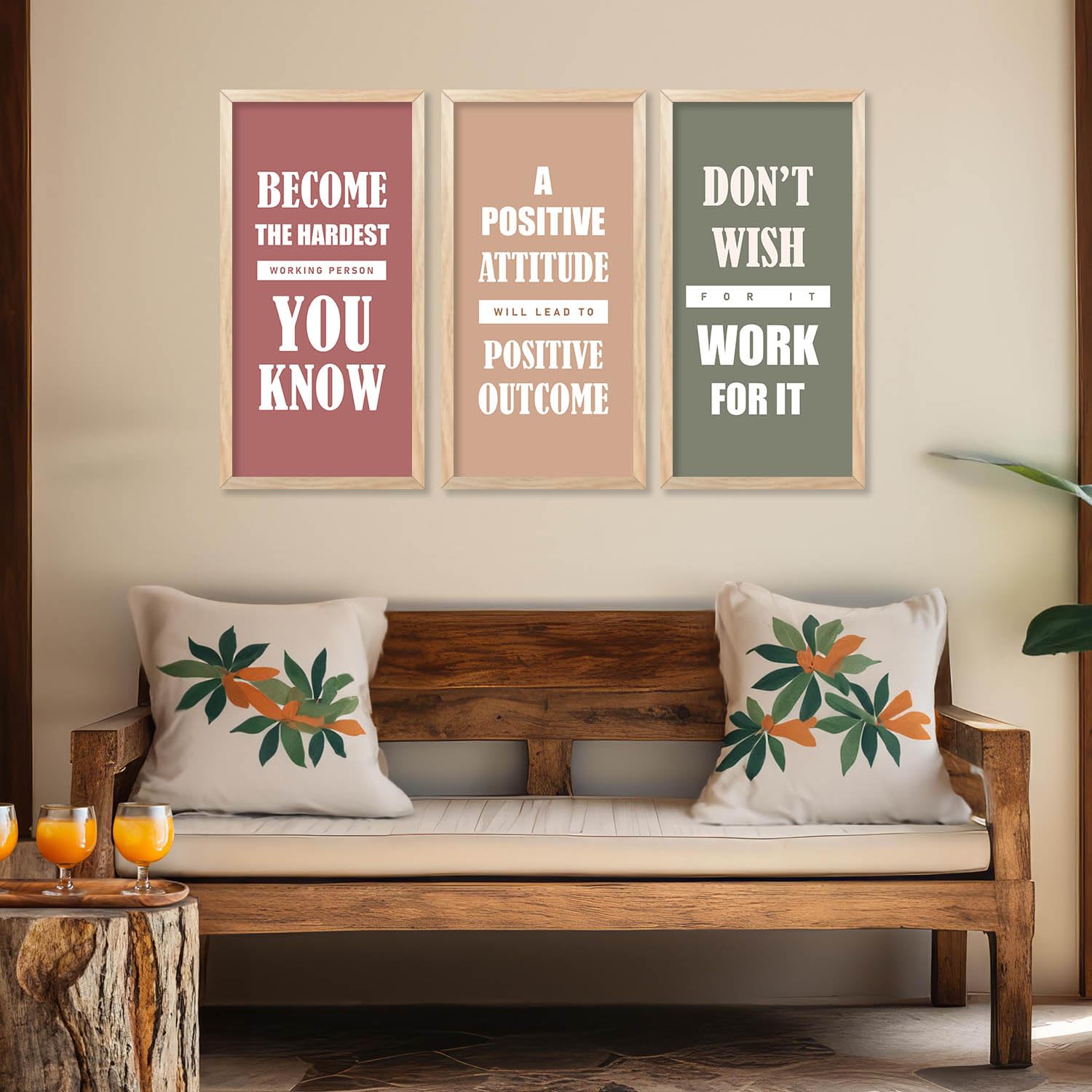 walllane - Motivational Quotes Framed Poster for room and office Decoration | quotes Wall Frames for Home and Office | wall Poster With Frame |inspirational quotes frames Wall Decoration - Set of 3 (10X19 INCH, E) 3