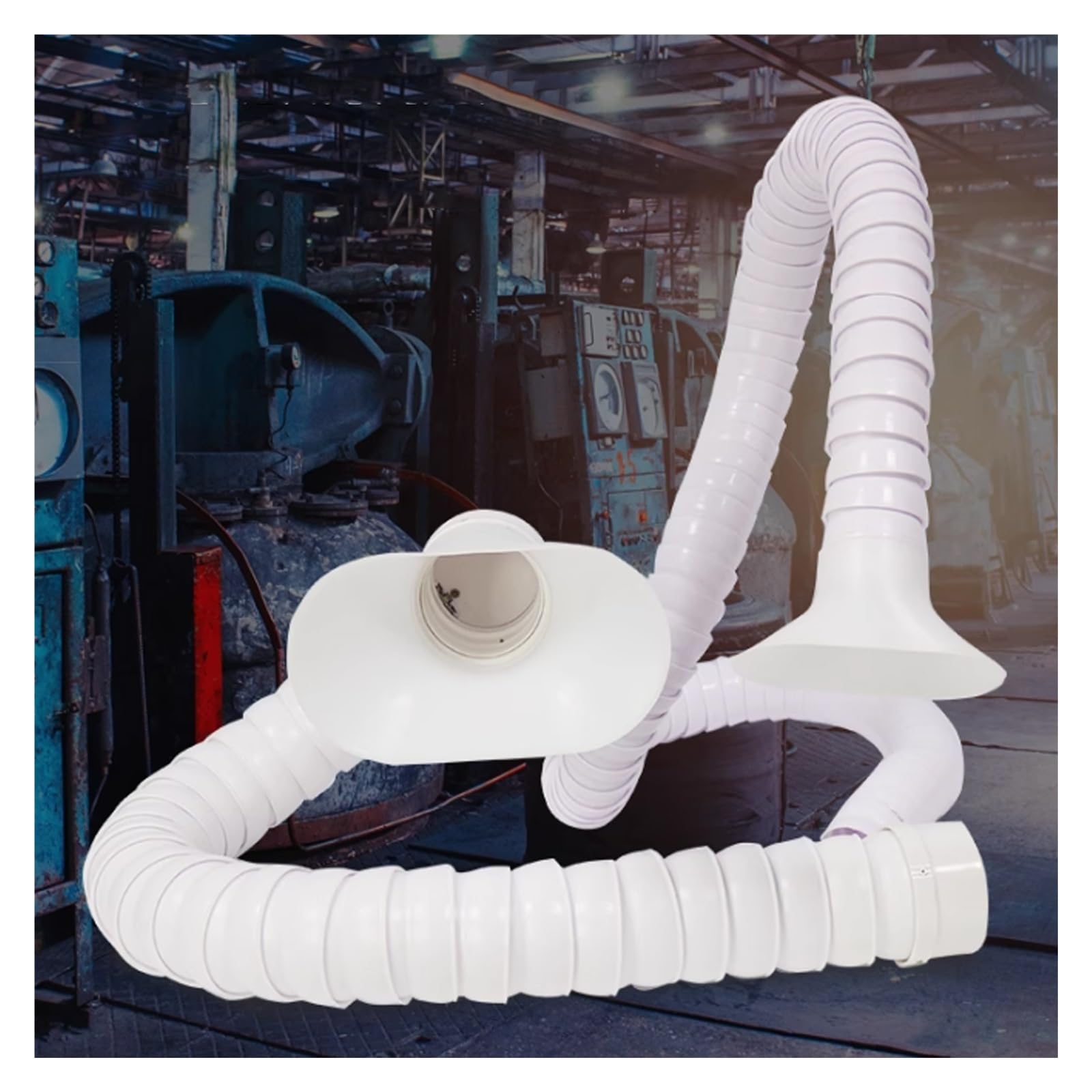 Tuyau gonflable flexible blanc anti-nœud avec raccord en bambou