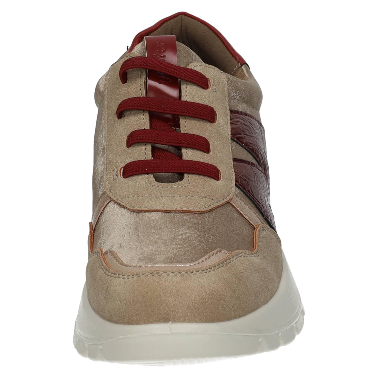 MYSOFT 25M622 Calzado Detalles Metalizados, Sneakers Cómodas con Cordones Elásticos, Plantilla Memory Foam y Suela Ligera EVA para Caminar Mujer Deportivos