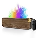 Sound Reactive Flame Air Diffuser Humidifier,7 Colors Aromatherapy Essential Oil Diffuser,Ultrasonic Aroma Humidifier with Timer for Home,Bedroom,Office,Yoga (Wood Grain Color, L)
