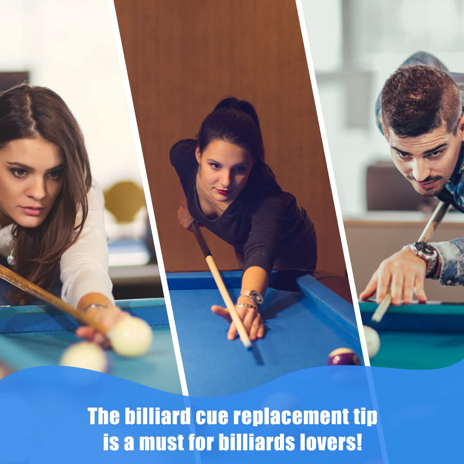 Gejoy 20 Embouts De Queue Billard 10mm – Cuir Haute Densité, Boîte De Rangement Incluse – Rechange Pour Billard Et Snooker – Bleu