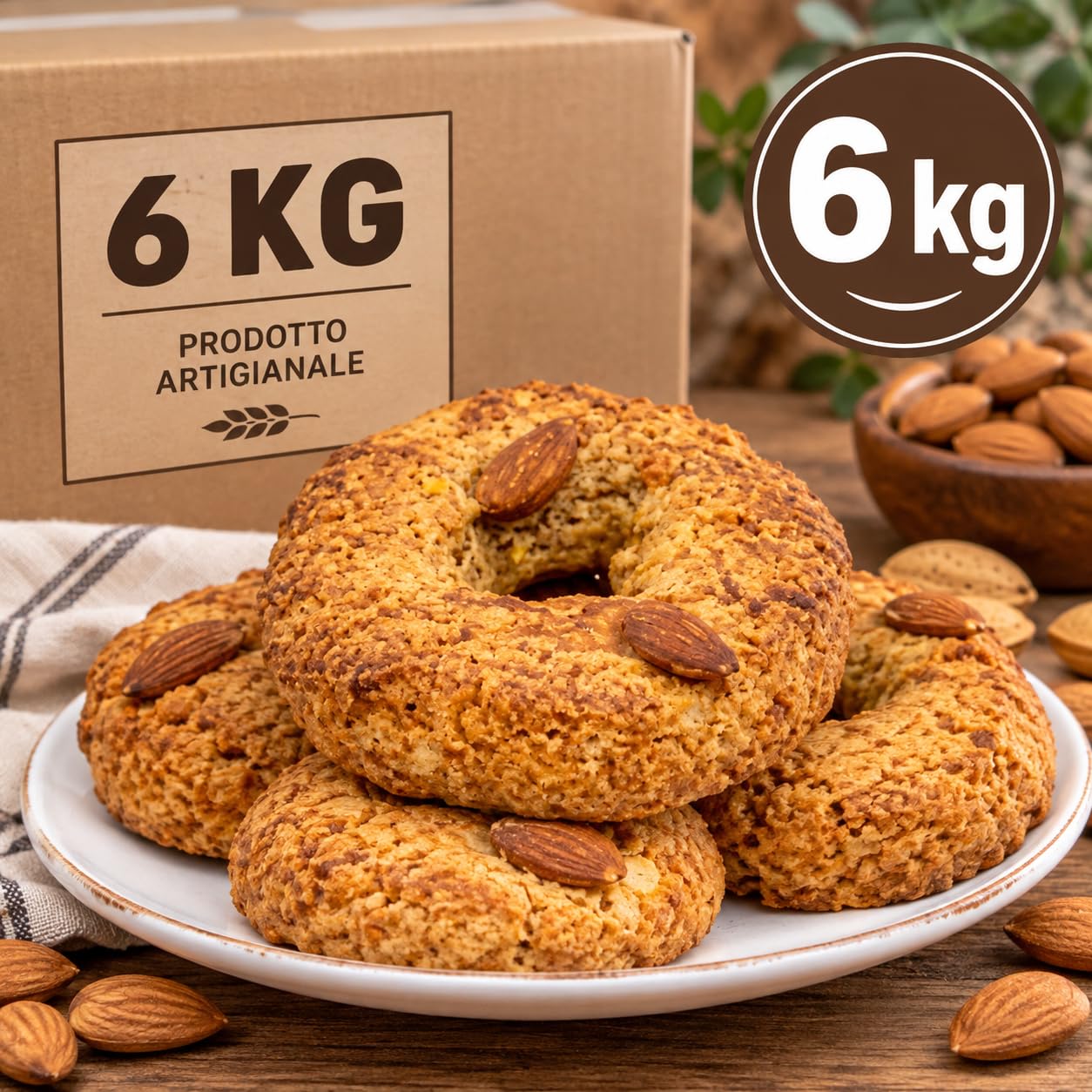 Roccocò Extra 6 kg Dolci Tradizionali Napoletani alle Mandorle Biscotti