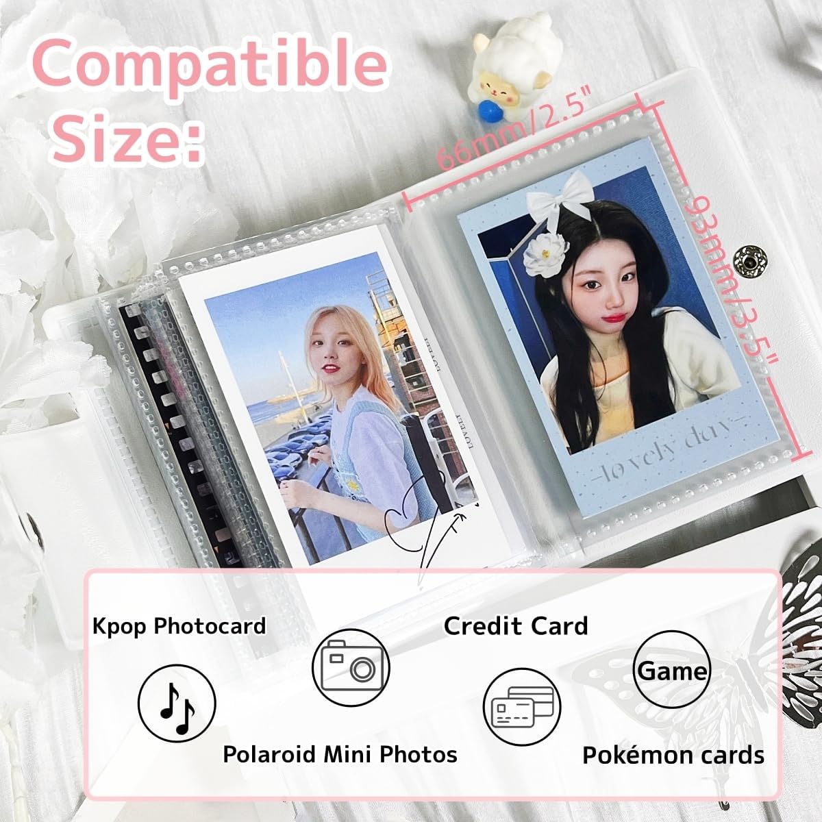 Cute Black Kitten Photocard Binder Kpop Photocard Holder Hollow Album with Celebrity Idol Photo Card Holder Card Book (Music Cat)