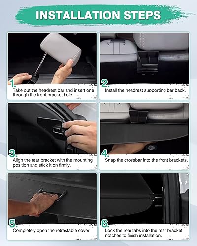 Miniatura 112 de Powerty Cubierta de Carga para Accesorios Kia Sportage 2023-2025 2026, Textura de Lona Cubierta Retráctil para Maletero Trasero de Carga de Equipaje