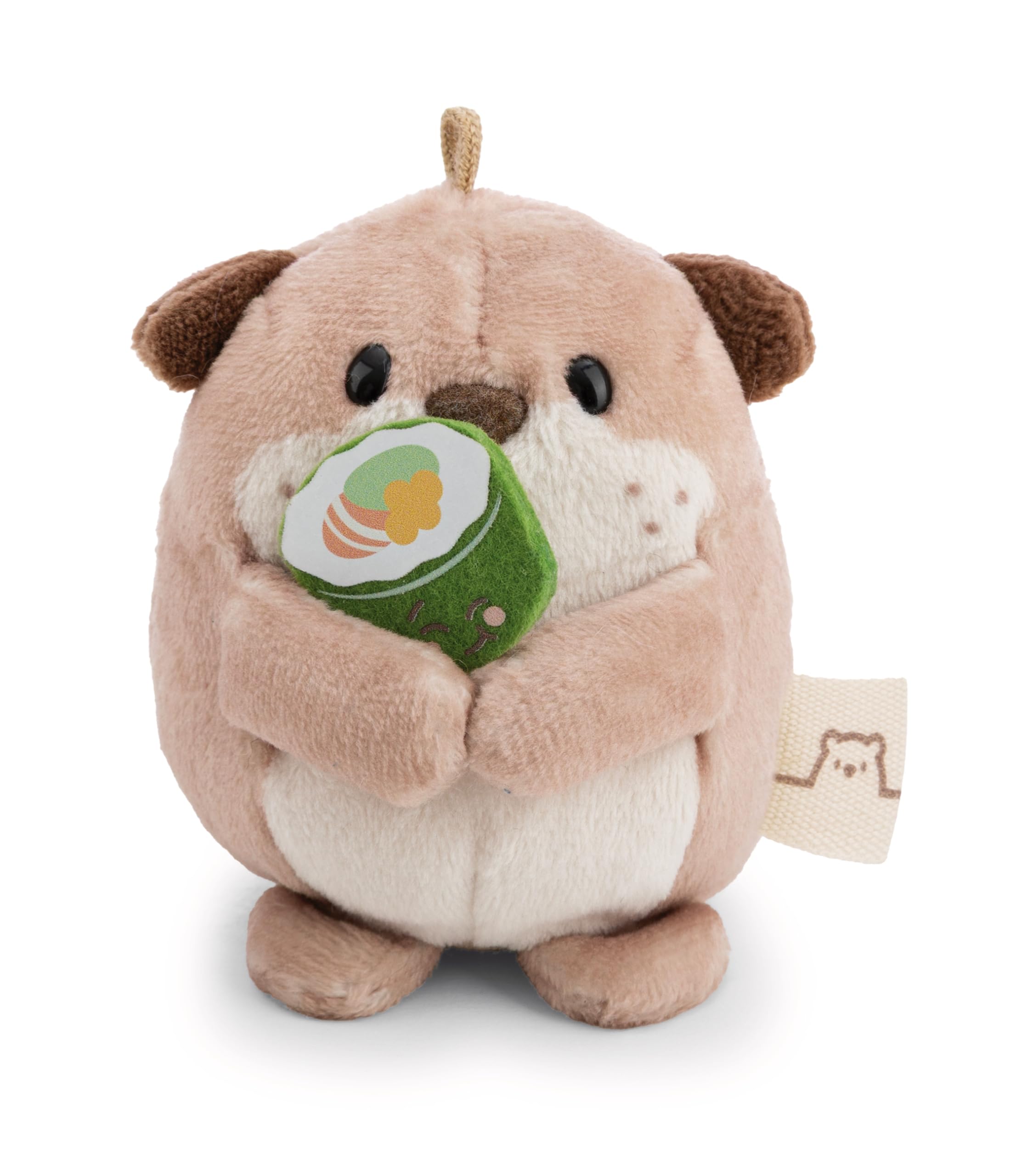 NICI Set Peluche Nutria Jiro 8 cm con Sushi y Disfraz de Cocinero en Caja de Regalo 8,5 x 6,5 x 10 cm, marrón, Diseño Kawaii, Accesorios mymochi de Moda para niños y Adultos - 62906