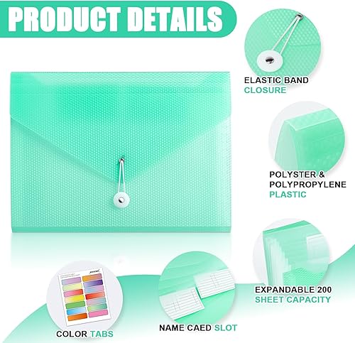Miniatura 2 de Nicecho Carpeta de archivos expansible, organizador de archivos de acordeón de 7 bolsillos, tamaño carta A4, organizador de recibos de documentos,