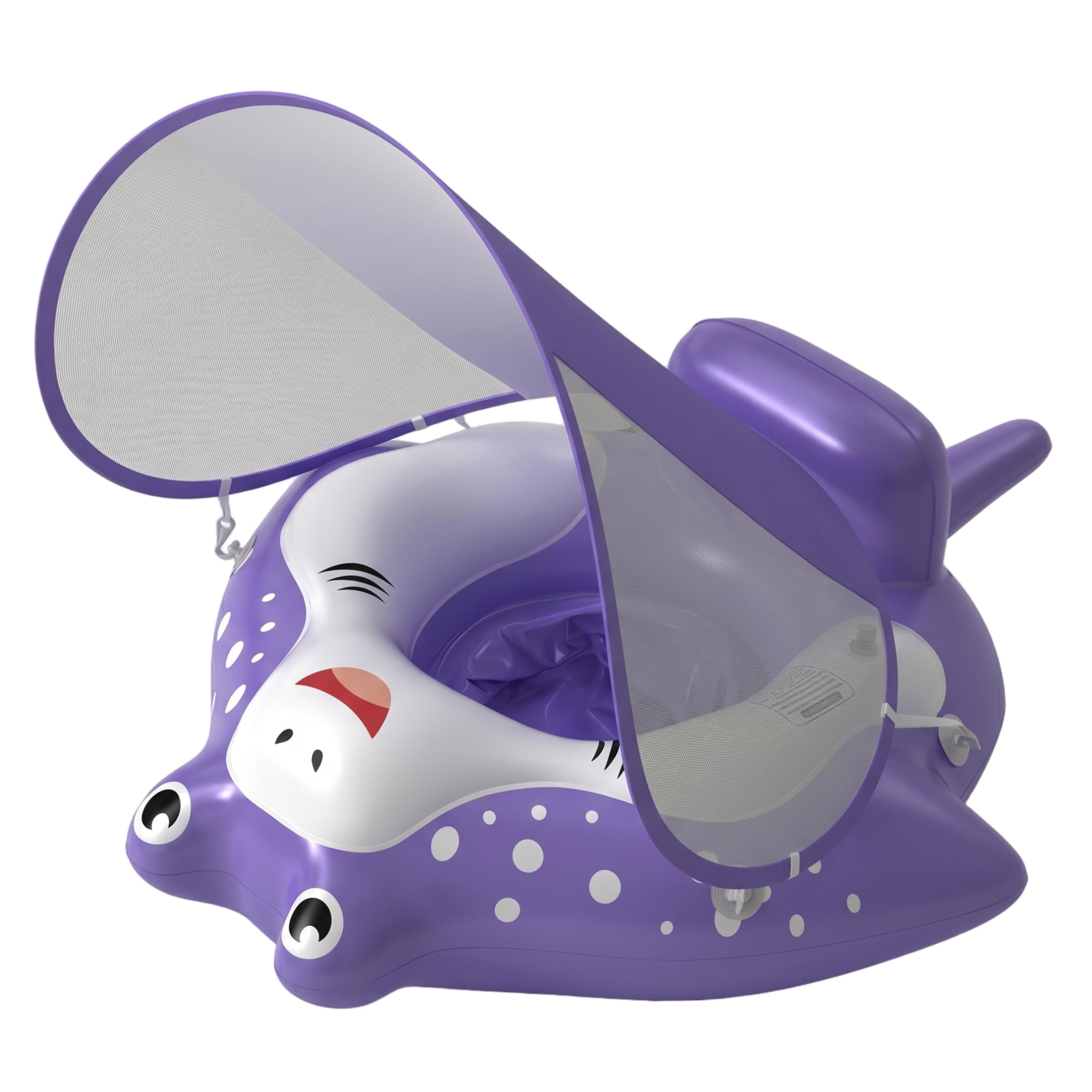Infant Float with Canopy Fun Safe Baby Swimming Pool Float ideal for Toddlers Stable Anti Tip Ray Design Purple (2 6 Years 16 22kg)