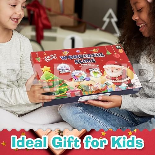 Miniatura 5 de Calendario de Adviento de slime navideño 2025 para niños, juego de regalo sorpresa de Navidad, calendario de cuenta regresiva de 24 días de Navidad,