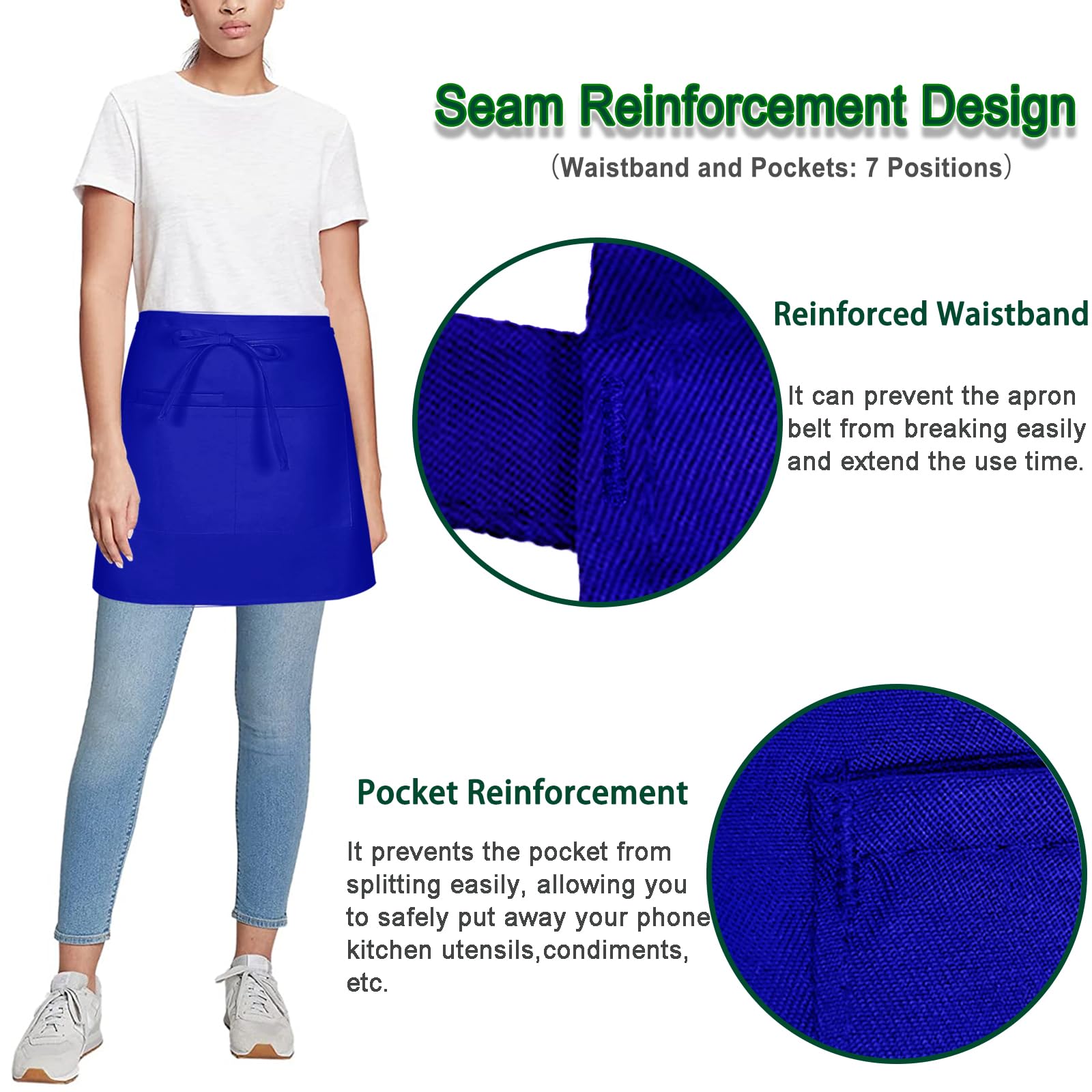 umboom 4 Pack Blue Chef Apron - Image 4