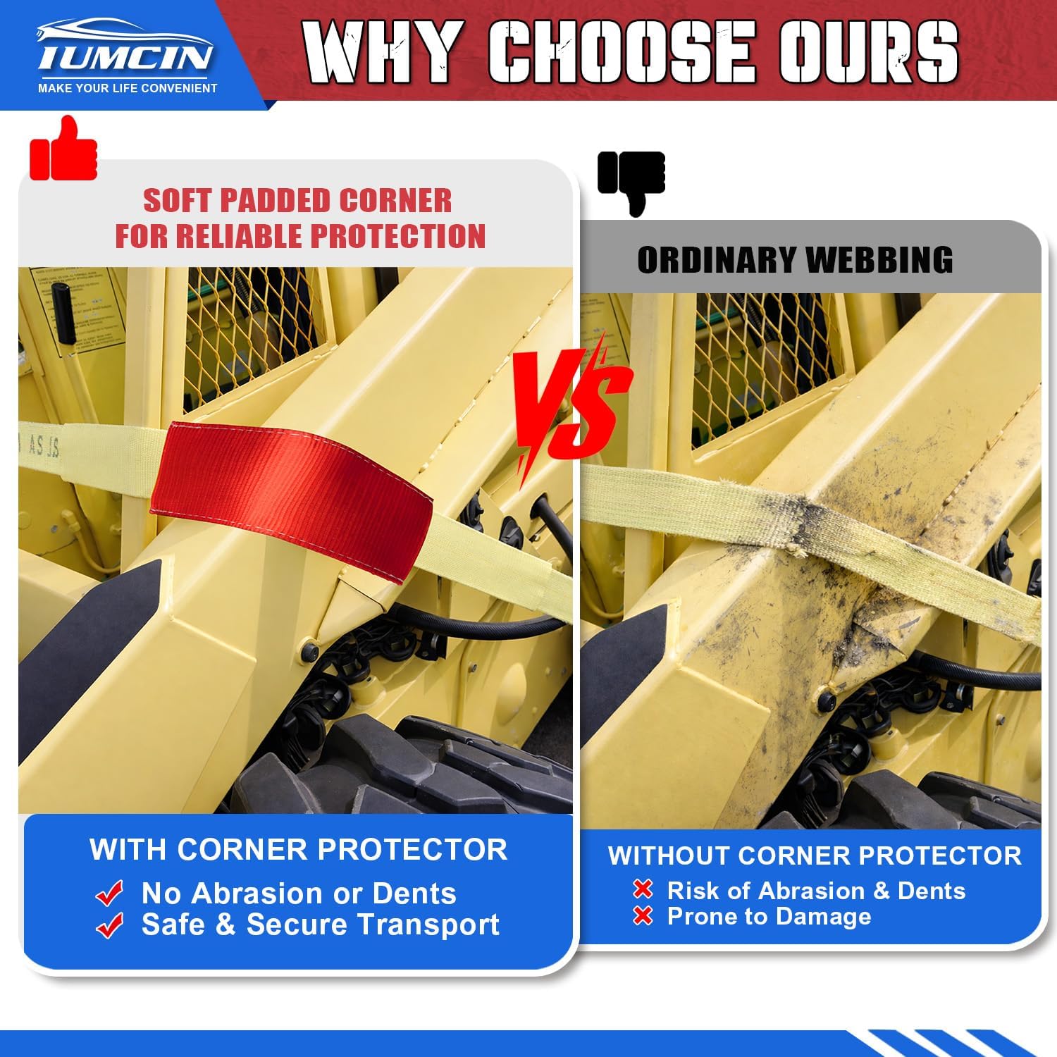 20PCS Automotive Polyester Web Sling Wear Pad for Rigging and Lifting Slings Protection, Scratch & Impact Protection, Soft Edge Guard for Vehicle Transport and Handling