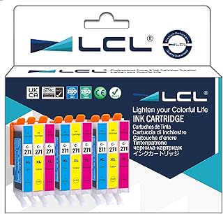 LCL Compatible for Canon CLI-271 CLI-271XL CLI-271XLC CLI-271XLM CLI-271XLY (9-Pack 3Cyan 3Magenta 3Yellow) Ink Cartridge for Canon Pixma MG5720 Pixma MG5721 Pixma MG5722 MG6820 MG6821 MG6822 MG7720