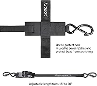 Vista 5 de Ayaport Correas de amarre para remolque de barco (trinquete de acero inoxidable) de 1.5 m, 1089 kg de fuerza de rotura Correas de trinquete