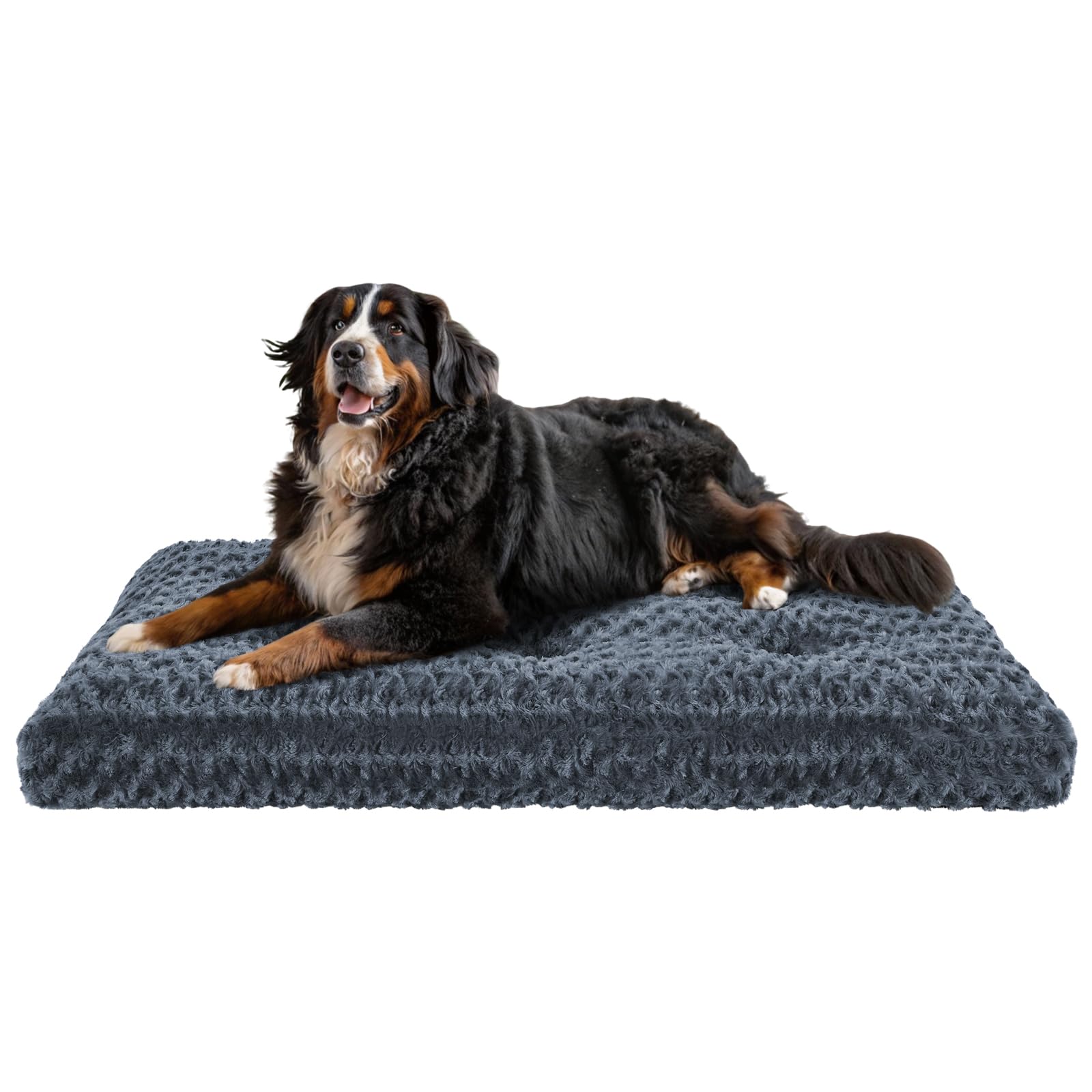 Homaxy Extra Large Dog Bed, Soft Orthopedic Dog Crate Mattress Anti-Anxiety Calming Dog Pillow with Non-Slip Bottom Washable Cushion Pet Mat, 120x74x11cm, Dark Grey