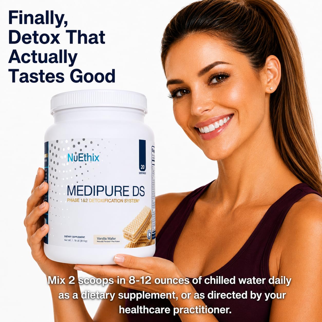 NuEthix Formulations Medipure DS with Pea Protein Powder 19g, Phase 1 & 2 Detoxification System, Supports the Body’s Natural Detoxification Process, Vanilla Wafer (Non-Caffeinated), 20 Servings — Amazon image 5