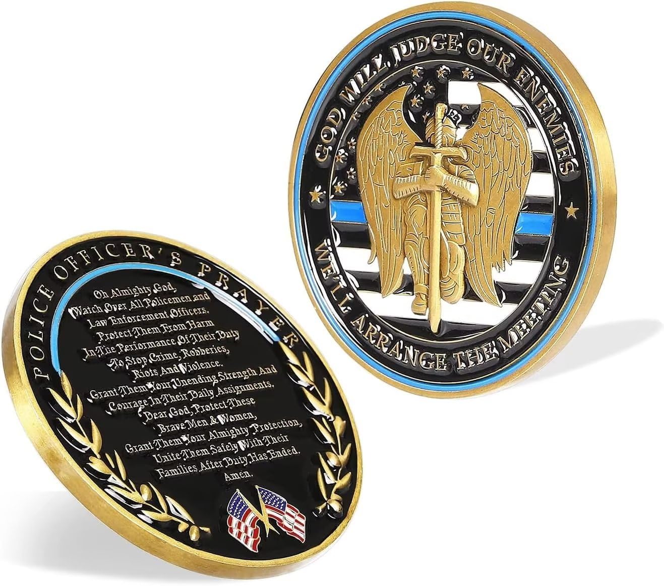 Saint Michael Challenge Coin - Law Enforcement & Military Protective Medal With Engraved Prayer