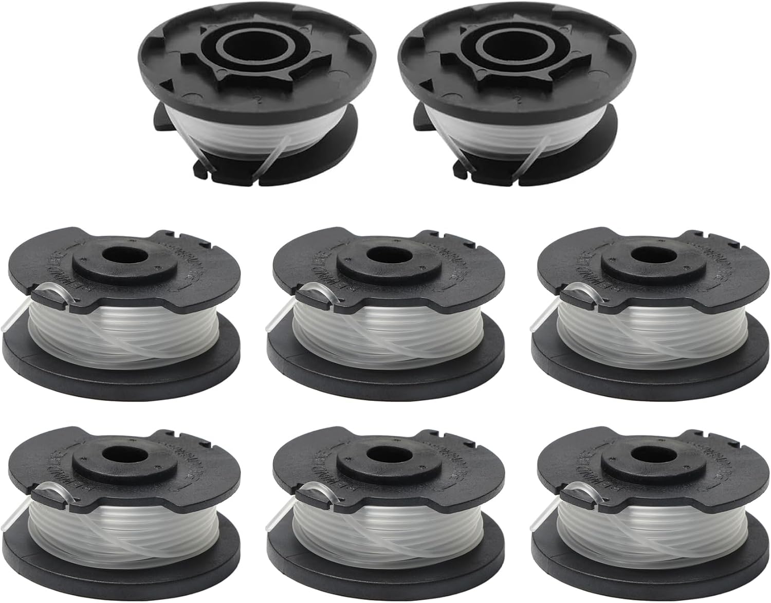 12PC Replacement Trimmer Spools & Caps for Hyper Tough, 0.065” 16ft Weed Eater String Spool Line Compatible with HT19-401-003-06 & HT19-401-003-07 (10 Spools + 2 Caps)