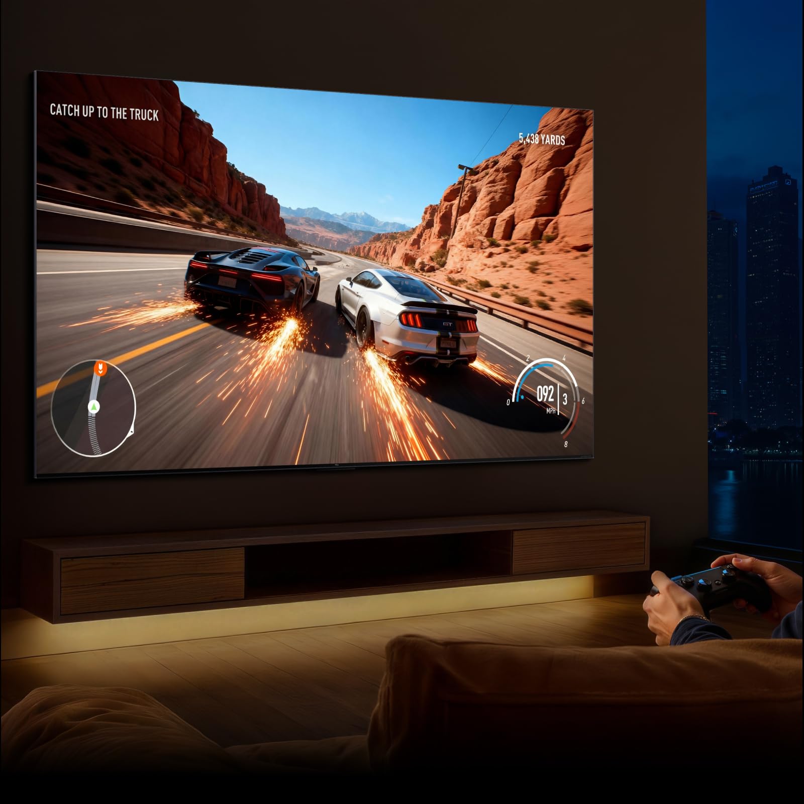 TCL 65C7L Televisor 65 Pulgadas SQD-Mini LED 4K Smart TV, 2600 nits HDR Premium, 144Hz Motion Clarity Pro, Game Master Pro, ZeroBorder, Google TV