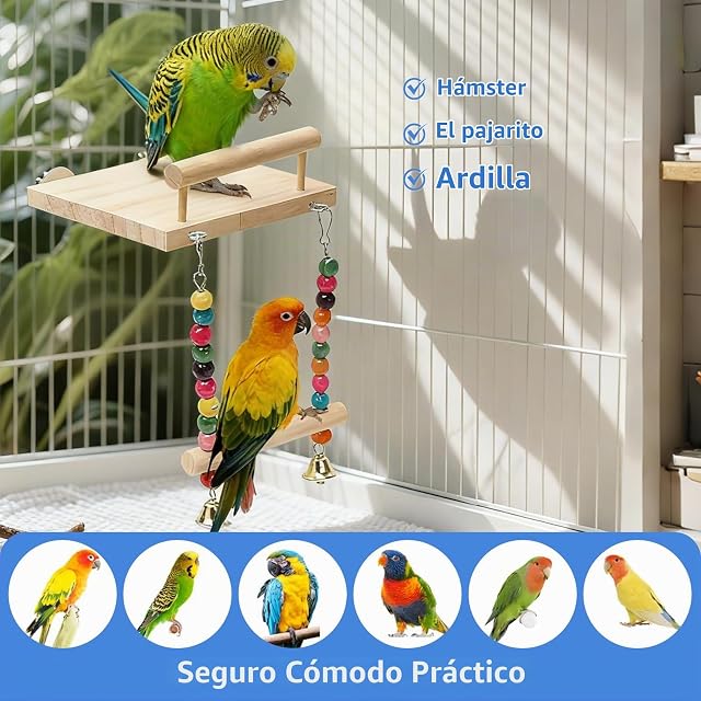 Foto 5 de 7 de ZhouWei Perchas Naturales para Pájaros, Juguetes para Ninfas Plataforma