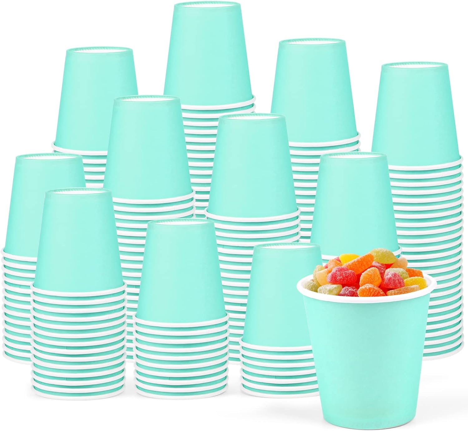 3oz Small Bathroom Paper Cups, 300 Pack Mini Mouthwash Cups