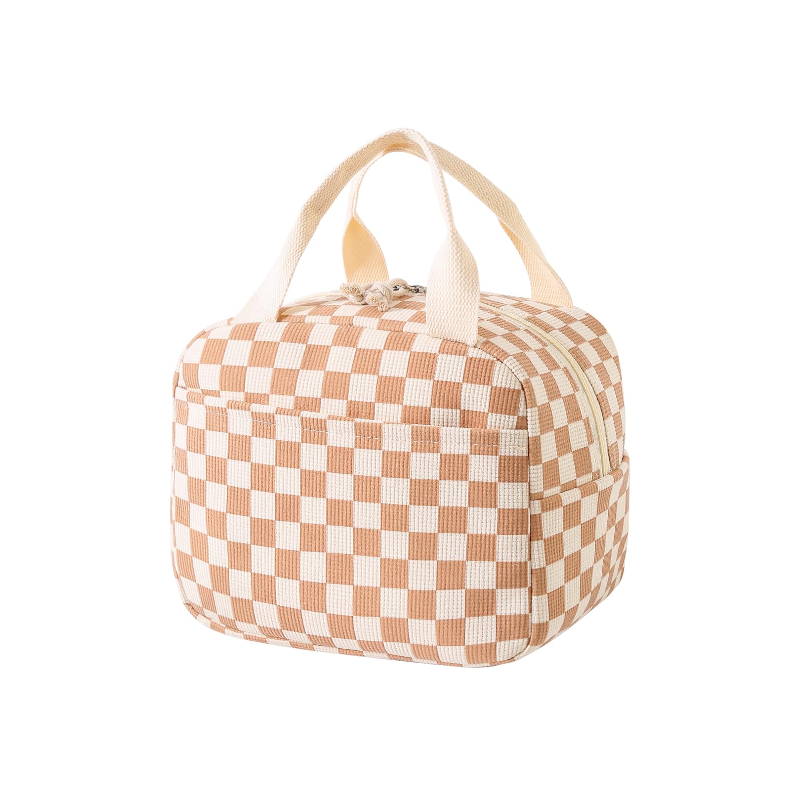 Corduroy Lunch Bag for Women Men Cute Lunch Tote Bags Reusable Insulated Lunch Box Large Capacity Reusable Insulated