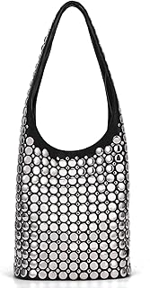 YFGBCX Vegan Leather Tote Bag Studded Purses for Women Y2K Purse Fall Hobo Bag Portuguese Stud Shoulder Handbag