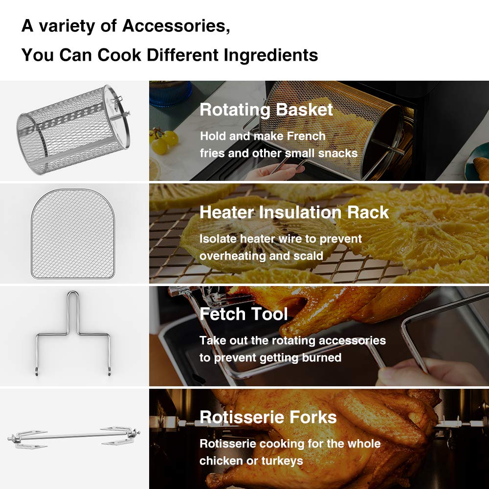 10L Large Capacity Air Fryer, Digital Air Circulation Fryer Oil Free