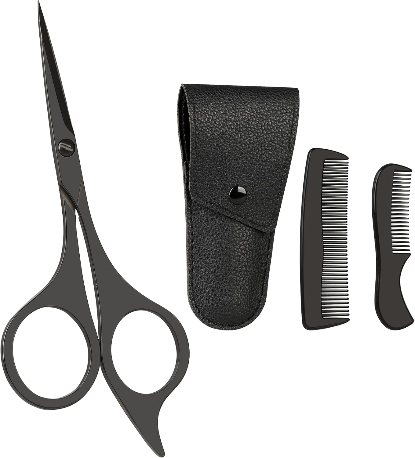 5″ Premium Men’s Beard & Mustache Scissors with Mustache Comb, Beard Comb & Carrying Pouch – Grooming Kit for All Facial Hair 5″ Premium Men’s Beard & Mustache Scissors with Mustache Comb, Beard Comb & Carrying Pouch – Grooming Kit for All Facial Hair
