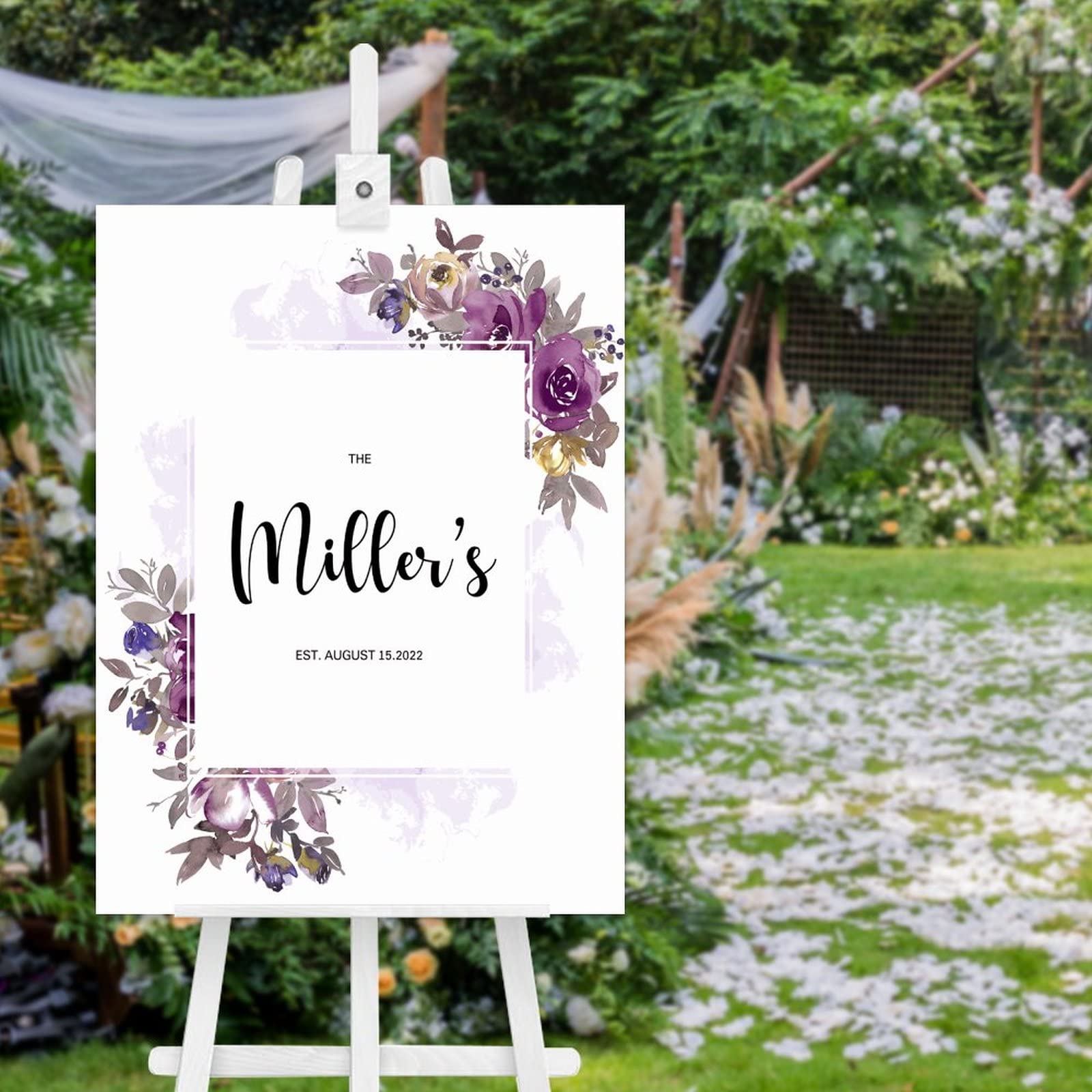 Panneau bienvenue mariage bois pour décoration de cérémonie