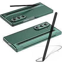 Custodia per Galaxy Z Fold7 con penna stilo, custodia per Fold 7 con protezione per lo schermo + slot per S Pen, custodia in pelle per Samsung Galaxy Z Fold7 con cerniera-Verde