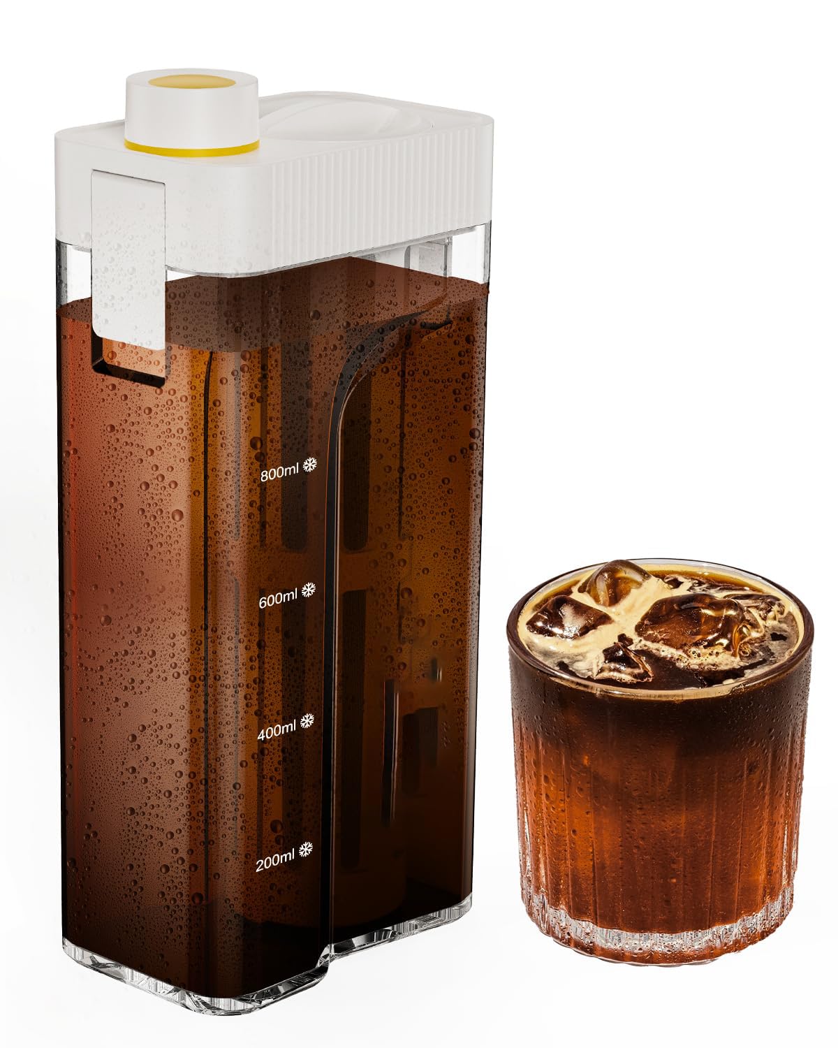 Sponsored Ad – NALACAL Cold Brew Coffee Maker - Iced Tea Machines - Iced Coffee - 34oz Iced Tea and Coffee Maker Brewer without Handle for Space Saving, Tritan Pitcher, 350 Mesh Filter, 100% Leak-Proof