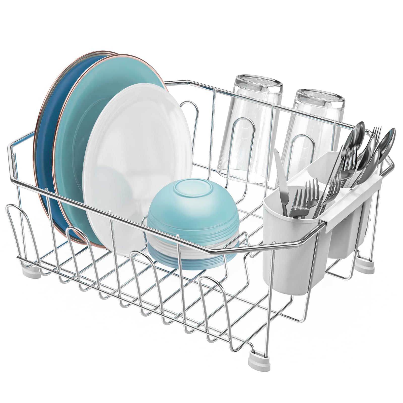 Photo 1 of GSlife Small in Sink Dish Drying Rack - Stainless Steel Compact Dish Drainer for RV Kitchen Apartment Sink, Rust Resistant Inside Sink Rack, 1–2 Person Households, 11.6" W x 13.4" L, Silver
